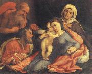 Lorenzo Lotto Madonna and Child with Saints oil painting artist